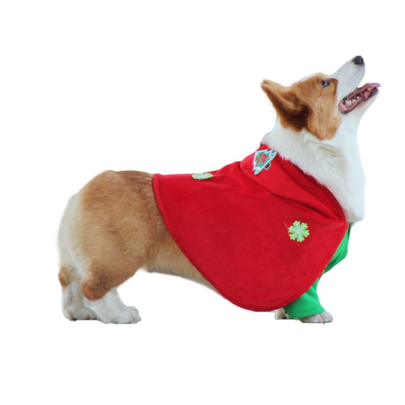 Christmas Dog Costume - Festive Hooded Cape & Green Jumpsuit Outfit (Size : 2XL) - Image 4