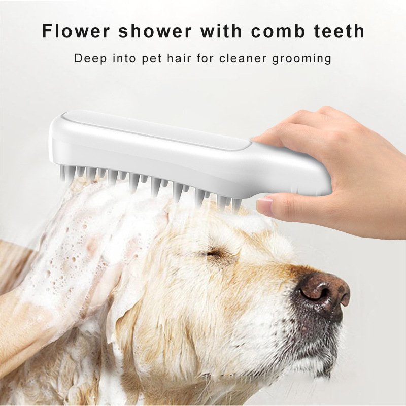 Handheld Pet Grooming Shower Sprayer - With Comb Teeth Hose & Adapters - Image 2