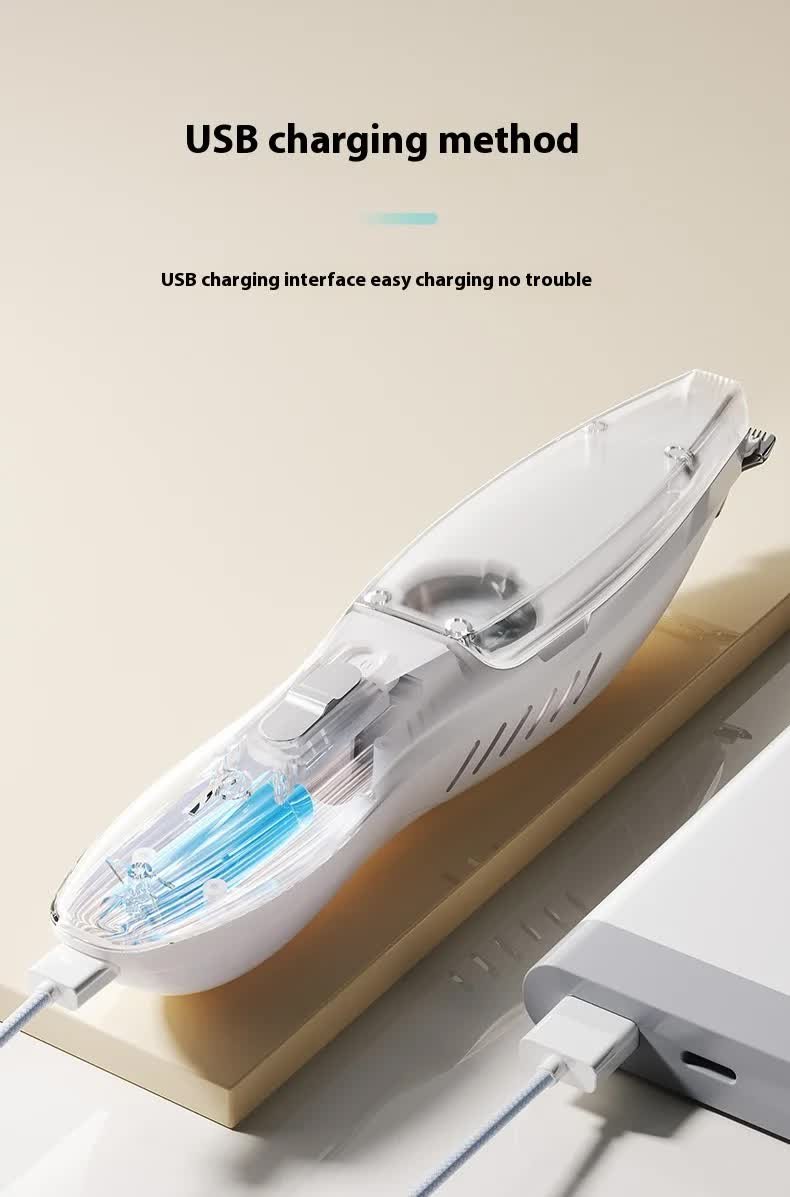 Blue Rechargeable Pet Grooming Clipper with Built-in Vacuum - Low Noise Hair Trimmer for Dogs & Cats - Image 9
