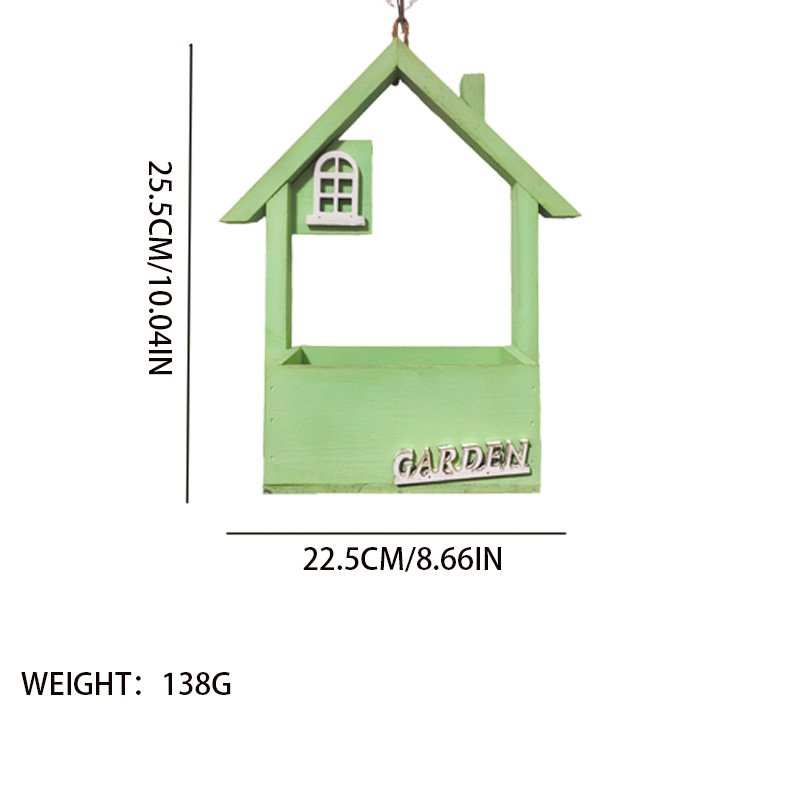Yellow Charming Wooden House Hanging Bird Feeder - Attract Wild Birds to Your Garden - Image 5