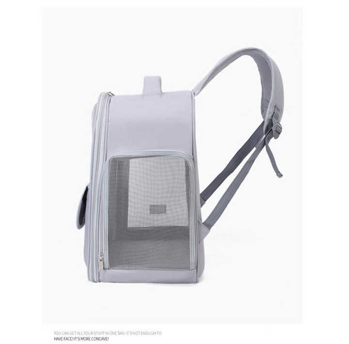 Beige And Black Spacious Pet Carrier Backpack with Clear Window - Comfortable Travel Bag for Cats & Small Dogs - Image 7