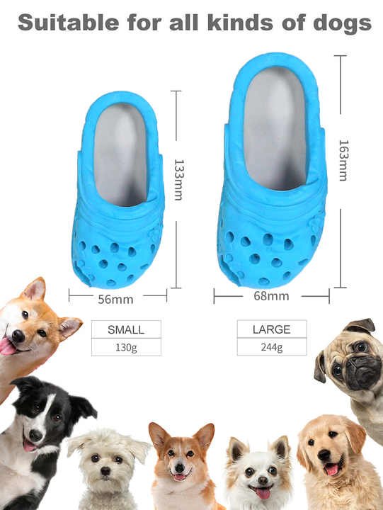 Size S Yellow Tough Slipper Dog Chew Toy - Natural Rubber Treat Dispenser & Teeth Cleaner for Interactive Play & Boredom Relief - Image 5