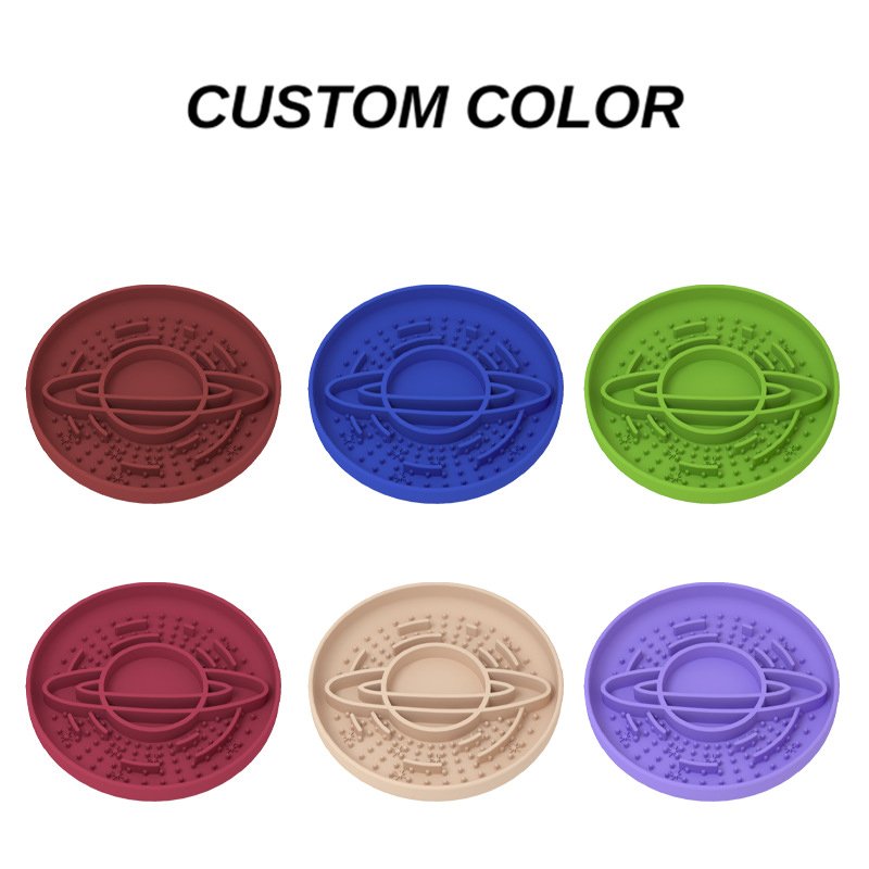 Green Silicone Planet Slow Feeder Dog Bowl - 2-in-1 Anti-Choke Lick Mat for Healthy Eating & Fun - Image 2