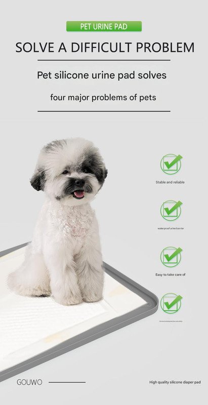 Black Reusable Silicone Pet Pee Pad Holder - Non-Slip Training Tray with Spill-Proof Edges for Dogs & Puppies(81cm x 54cm) - Image 2