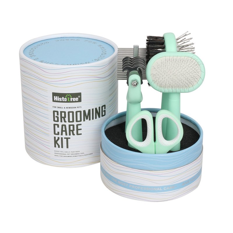 Green And Blue Complete 5-in-1 Pet Grooming Care Kit - Professional Deshedding Brushes, Combs & Nail Clippers Set for Dogs & Cats