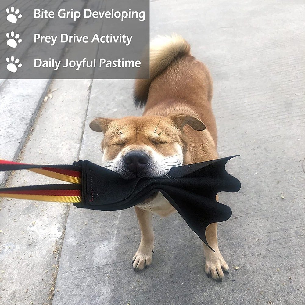 Brown Premium Full-Grain Leather Dog Training Tug - Interactive Bite Rag with Strong Loop Handle for Play & Drive Building - Image 6