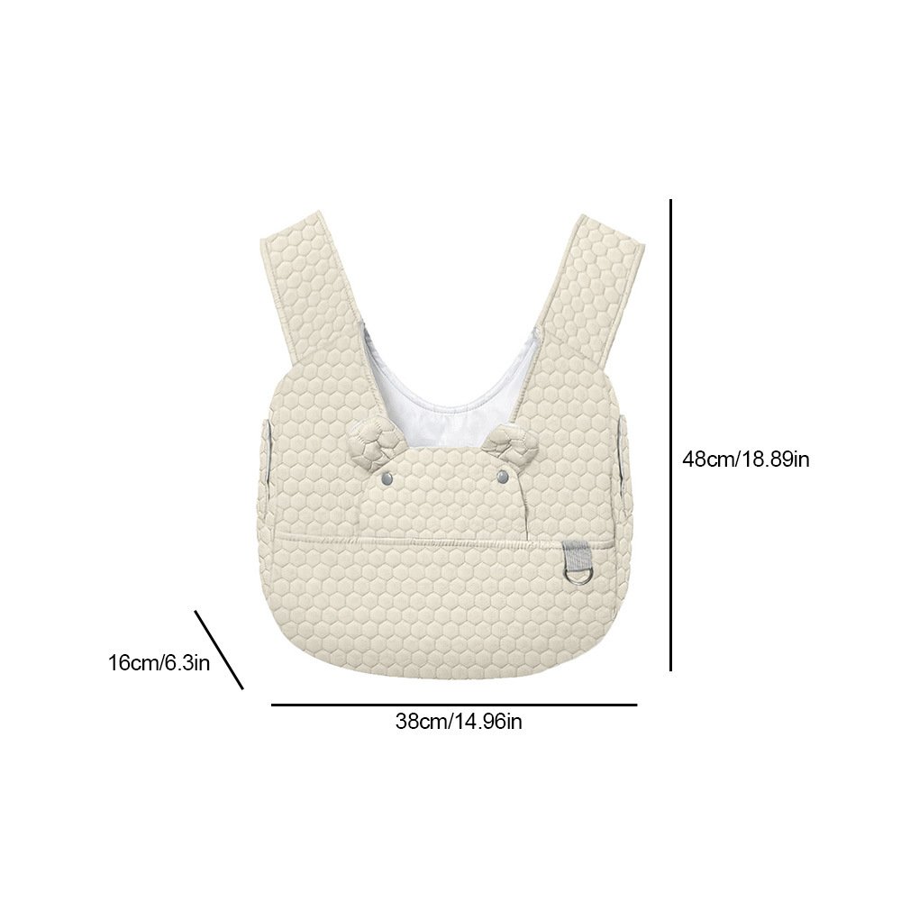 Beige Cozy Quilted Pet Carrier Backpack - Front Pack Sling for Cats & Small Dogs - Travel & Outdoor - Image 2