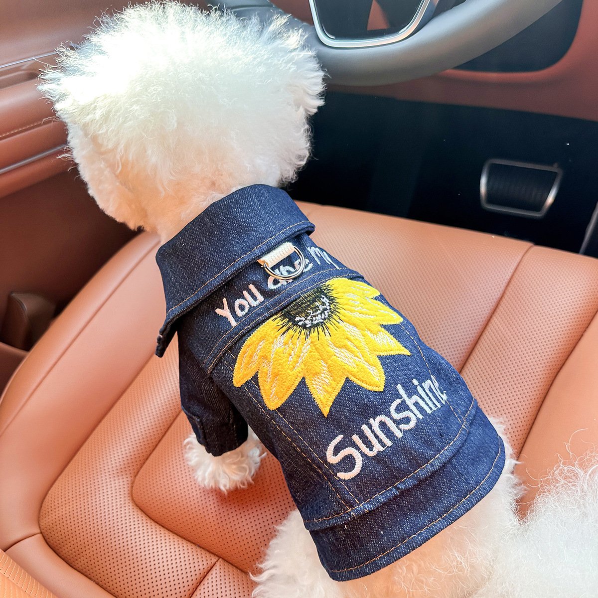 M Around 8kg Sunshine Denim Chic Denim Pet Vest - Stylish Jean Jacket for Dogs & Cats - Spring, Summer & Autumn Fashion