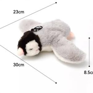 Interactive Flapping Wing Bird Toy for Cats & Dogs,Motion Activated with Sound(Milo Gray Penguin)