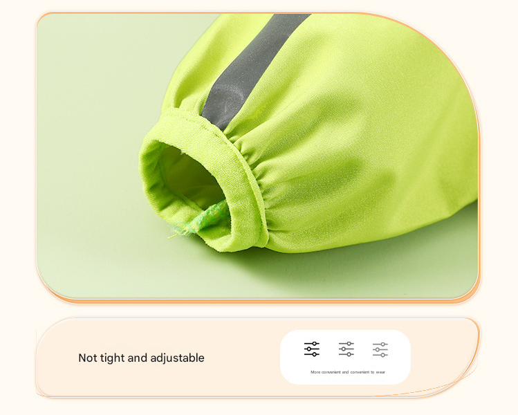 Colorblock (White Green) Dog Raincoat - Waterproof with Hood and Reflective Strips (Size L) - Image 4