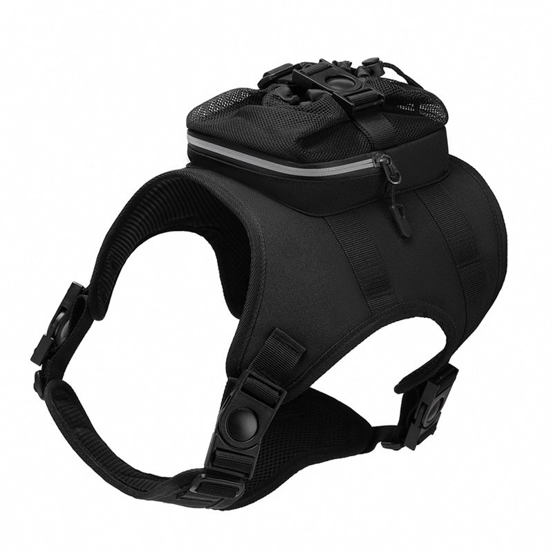 Size L Black Ultimate Dog Harness Vest with Backpack - Padded, Reflective & Adjustable for Medium to Large Breeds - Image 2