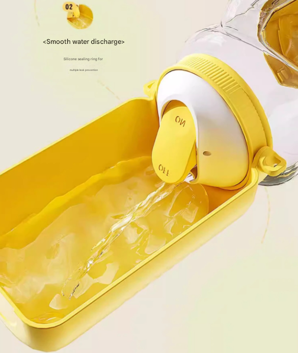 Yellow Large Capacity 2-in-1 Pet Travel Water & Food Bottle Dispenser - Portable Outdoor Dog Feeder with Shoulder Strap - Image 5