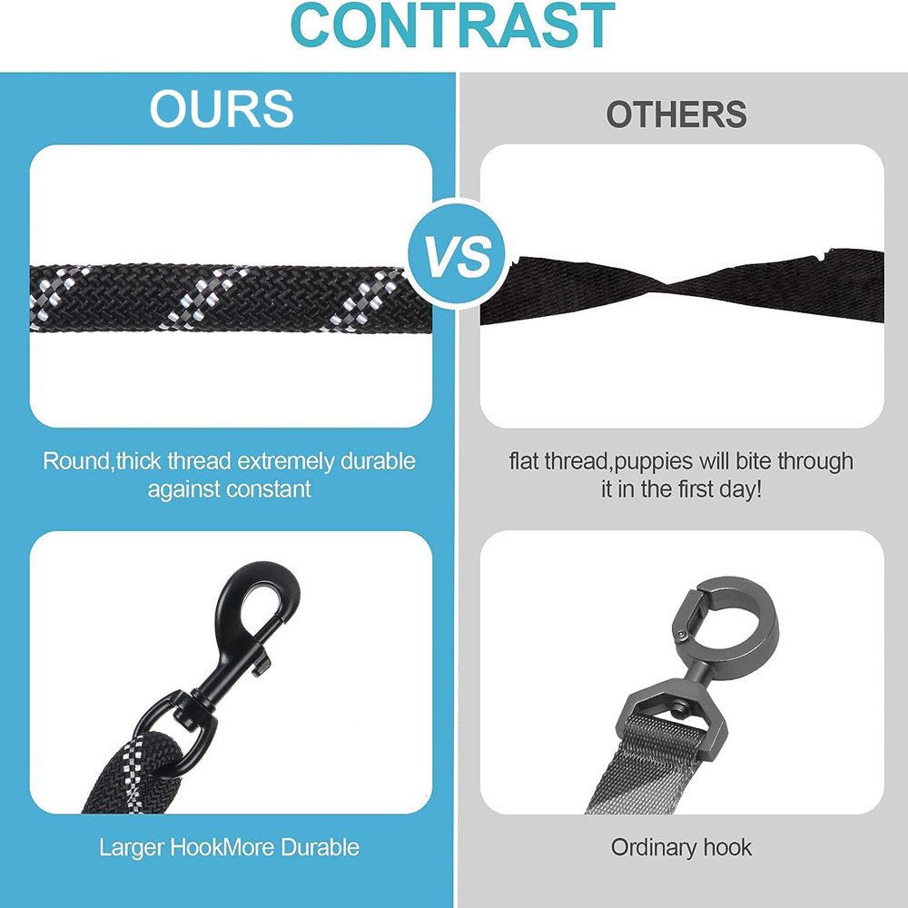 Pink 3-in-1 Tangle-Free Dog Leash for 1-3 Dogs - Heavy Duty Bungee Coupler with Reflective Stitching & Padded Handle - Image 8