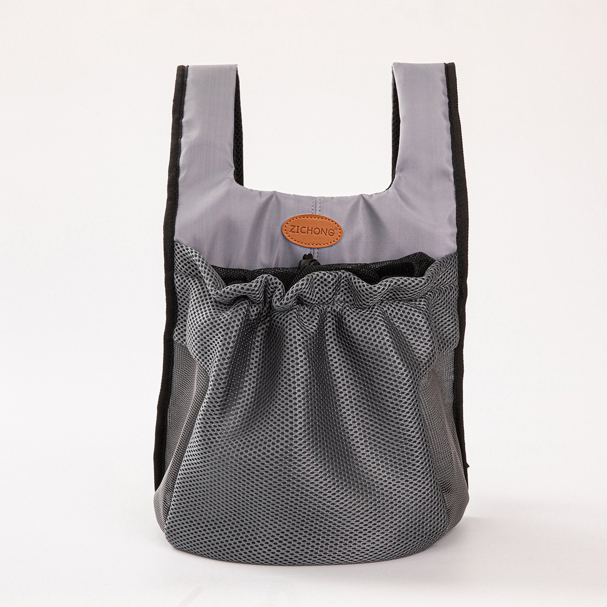 L Grey Hands-Free Pet Carrier Backpack for Small Dogs & Cats - Breathable Chest Pack for Outdoor Travel & Hiking