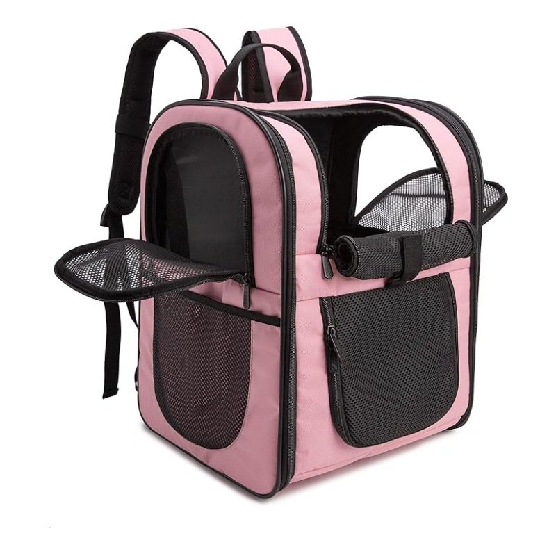 Pink Breathable Comfort Pet Travel Backpack