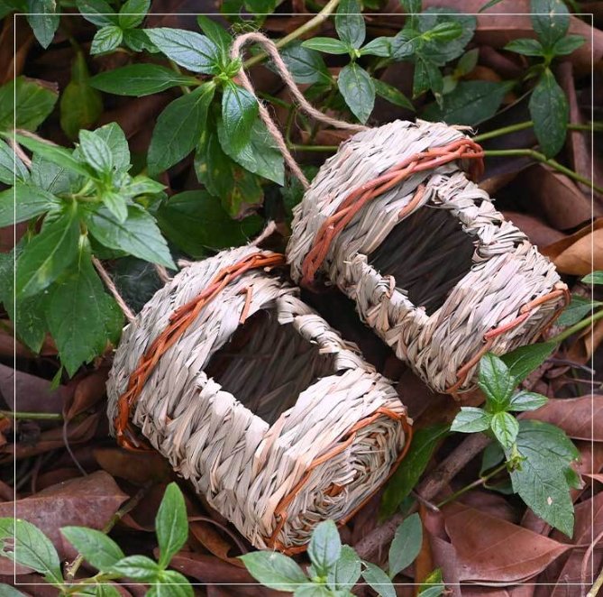 3-Piece Handcrafted Natural Grass Bird Nest - Eco-Friendly Pet Garden Decor(14*10cm) - Image 4