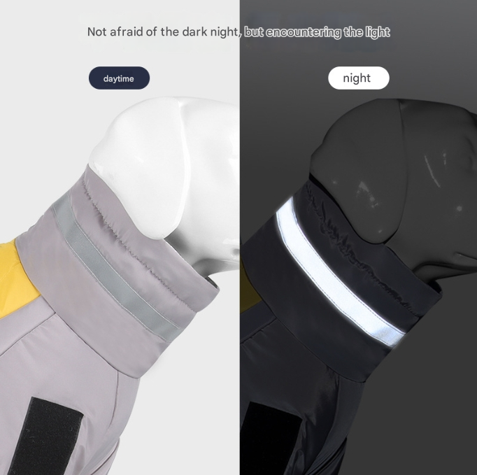 Grayish black Reflective Winter Dog Coat - Waterproof Puffer Vest with Harness D-Ring for Outdoor Walks(6XL) - Image 4