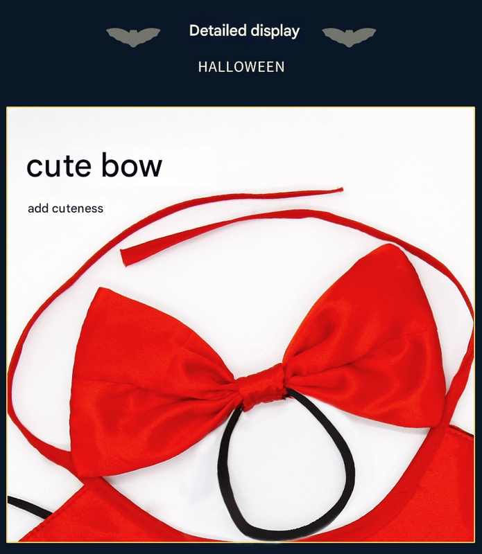 Orange Regal Vampire Pet Cape | Halloween & Christmas Costume Cloak with Bow & Pom-Poms for Dogs and Cats(Size M) - Image 4