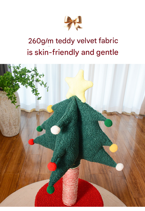 Festive Christmas Tree Cat Scratcher & Condo | 2-in-1 Sisal Post with Cozy Hideaway Bed - Image 3