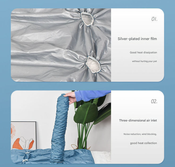 Portable Pet Grooming Dryer Bag - Hands-Free Quick-Drying Coat for Dogs & Cats After Bath(Size S) - Image 3