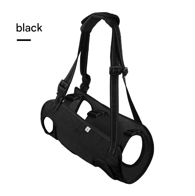 Black Pet Support Harness for Senior and Disabled Dogs - Adjustable Chest and Back Support Leash(Size XL)