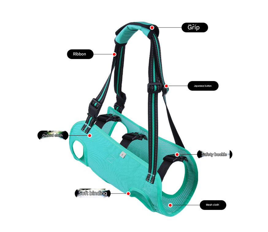 Green Pet Support Harness for Senior and Disabled Dogs - Adjustable Chest and Back Support Leash(Size L) - Image 4
