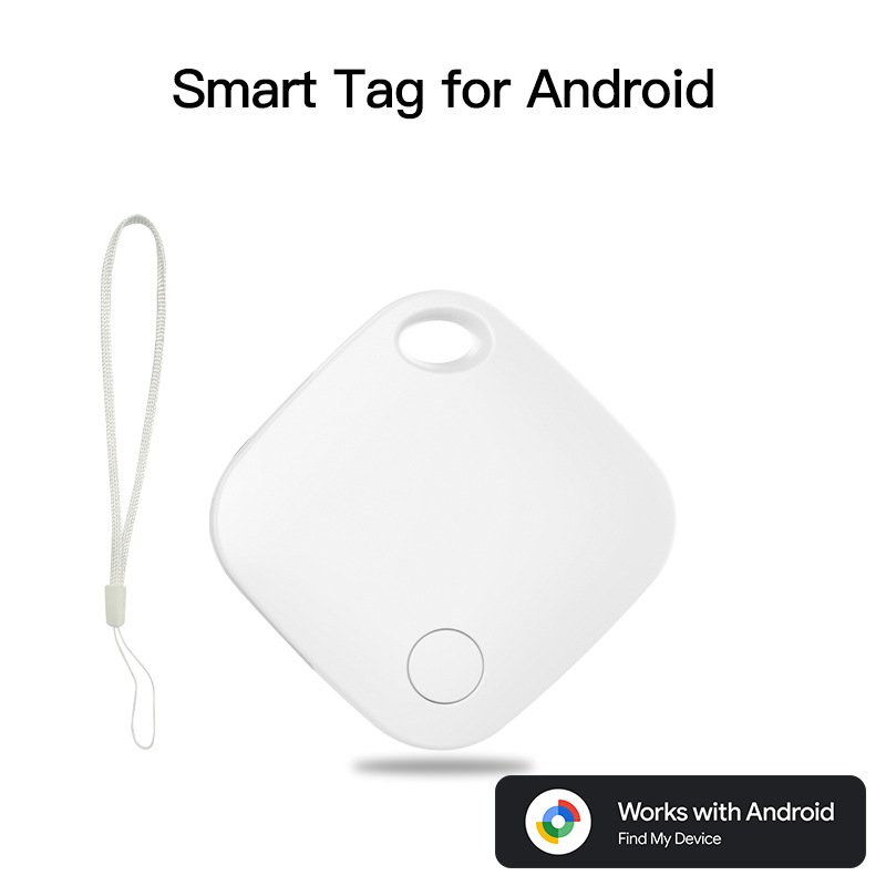 White Smart Item Tracker for Android - Bluetooth Locator Tag Works with Google Find My Device Network
