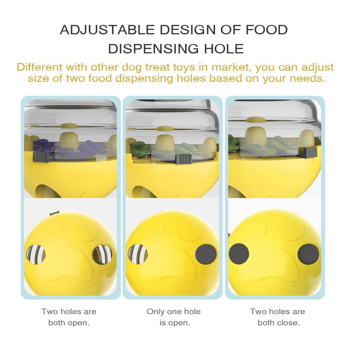 Interactive Dog Puzzle Feeder with Adjustable Food Dispensing Holes(Blue) - Image 5