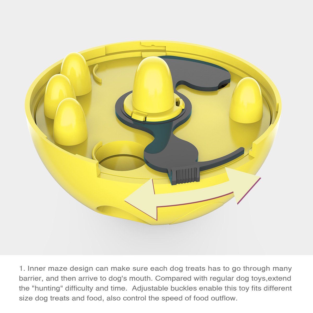 Interactive Dog Puzzle Feeder with Adjustable Food Dispensing Holes(Blue) - Image 6