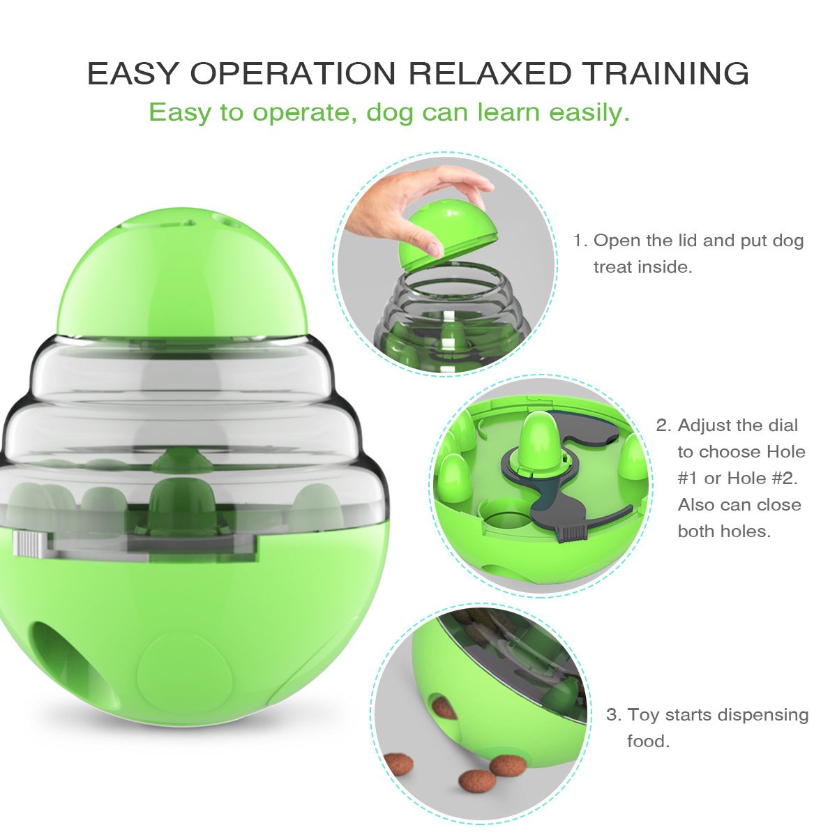 Interactive Dog Puzzle Feeder with Adjustable Food Dispensing Holes(Blue) - Image 8