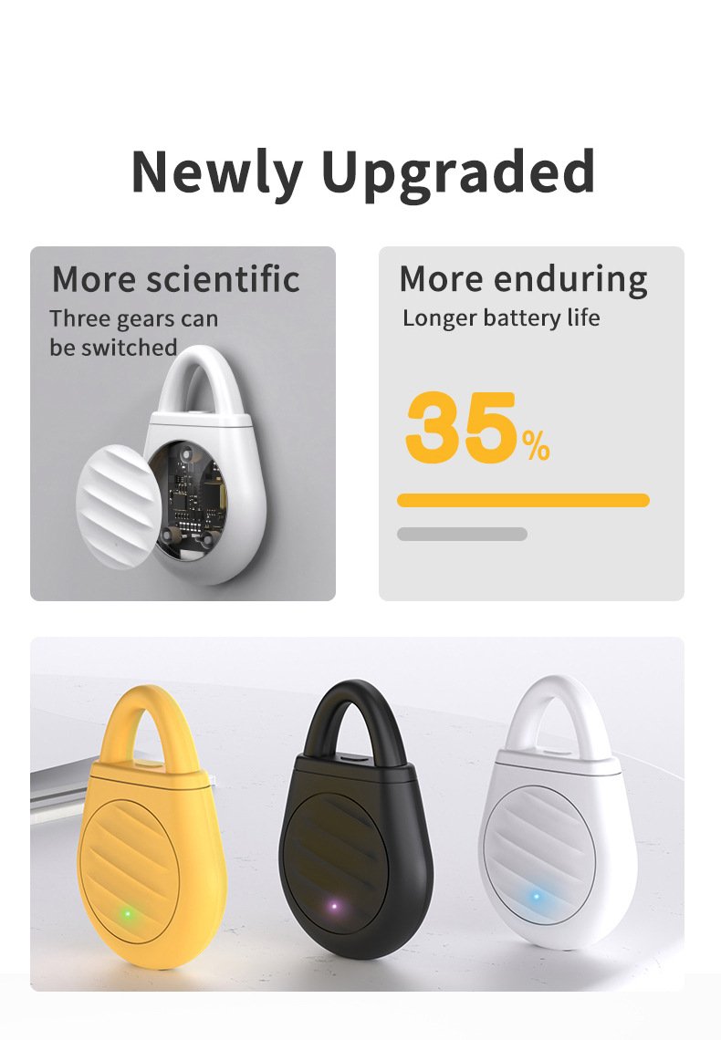 2 Pcs White Portable Ultrasonic Pest Repeller - Rechargeable Mosquito & Bird Repellent Device | 3-Mode for Indoor, Outdoor & Camping - Image 3