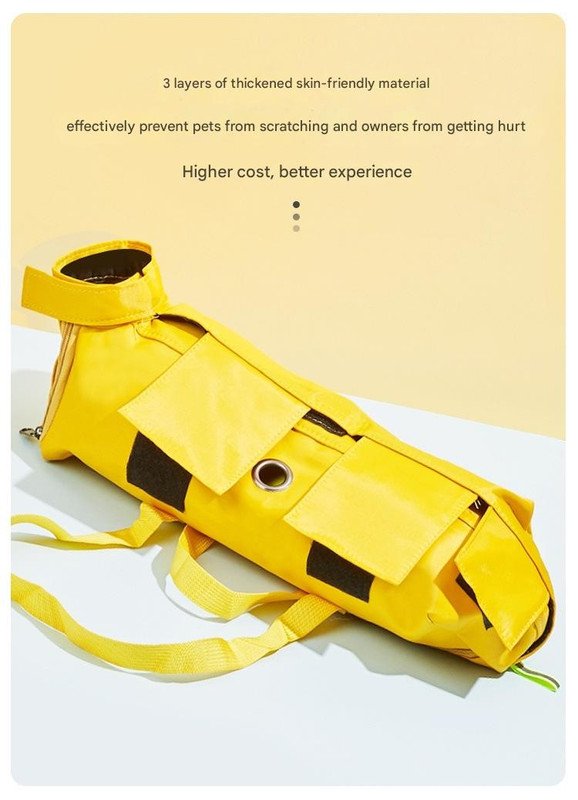 Size L Orange Multi-Functional Cat Grooming Bag - Anti-Scratch Restraint Pouch for Nail Trimming and Vet Visits - Image 5