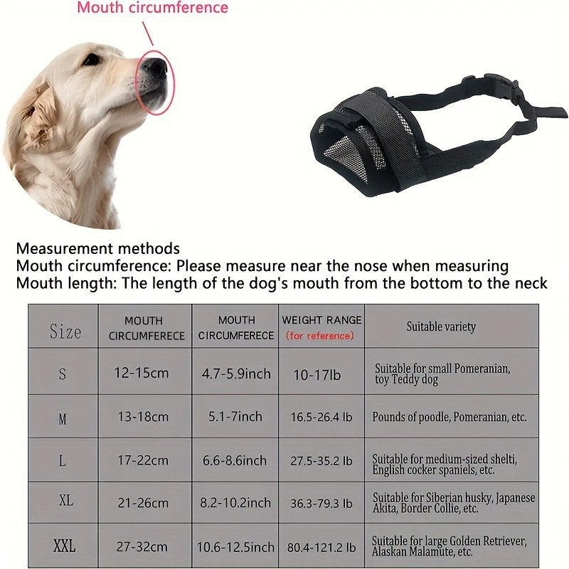 3 Pcs Size XXL Black Breathable Mesh Dog Muzzle - Soft & Comfortable Guard to Prevent Biting, Allows Panting and Drinking - Image 3