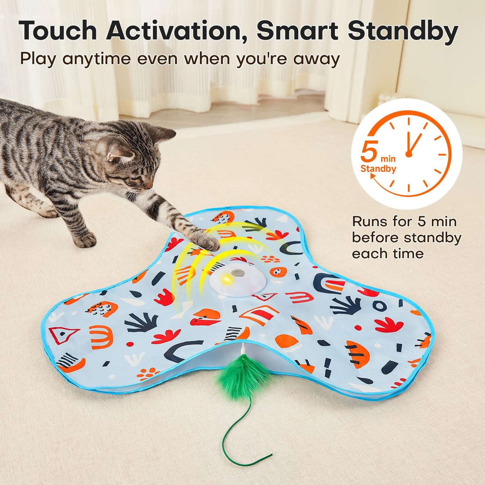 Multicolor Interactive Cat Play Tunnel & Hunting Cover - Self-Entertaining Pet Game Toy with Teasers - Image 3