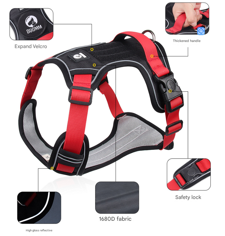 Blue L Adjustable No-Pull Dog Harness and Leash Set - Reflective & Padded Vest for Medium to Large Dogs - Image 4