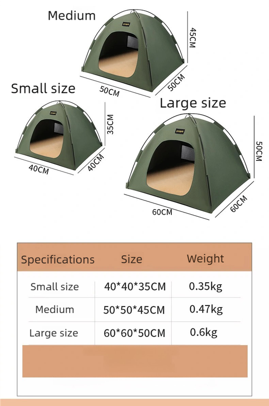 Medium Pet Tent for Cats & Dogs(Green) - Portable Comfort Shelter with Soft Cushion - Image 4