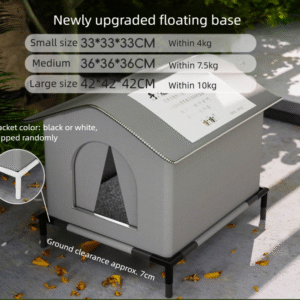 Small Size Elevated Indoor/Outdoor Pet Shelter(grey): Waterproof, Insulated for All-Season Warmth