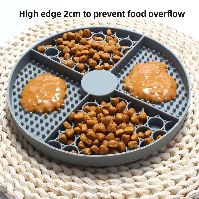 2-Pack Blue Food Grade Silicone Dog Lick Mat - Bone Shape Slow Feeder for Anxiety Relief, Training & Bath Time - Non-Slip Suction Cups - Image 3