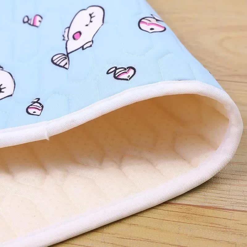 2-Pack Orange Cat Pet Summer Cooling Latex Pad (XL Size: 70*50cm) - Breathable Ice Silk & Latex-Filled Dog Bed Cat Sleeping Mat with Non-Slip Base - Image 3