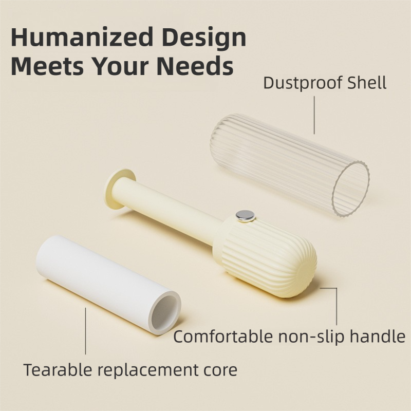 Yellow Portable Mini Lint Roller Set for Pet Hair Cleaning - 6 Refills (180 Sheets Total), Sticky Dust Remover Brush for Clothes & Travel - Image 5