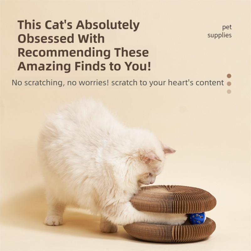 2-Pack Creative Accordion Cat Scratcher (Cat Head Design, 23x23x10CM) - Reversible Honeycomb Material Scratch Pad & Lounge Mat for Stress Relief - Image 3