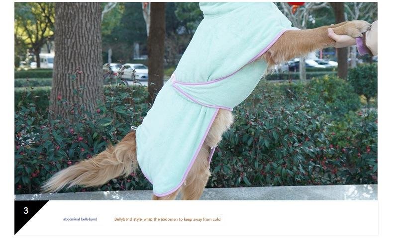 Blue Hooded Dog Bathrobe - Super Absorbent, Adjustable Fit, Cozy Pet Towel (Size : S) - Image 4